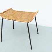 Tabouret en rotin attribué à Gian Franco Legler, années 1950.