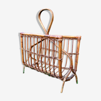 Rattan magazine rack