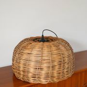 Giant wicker pendant light, round shape, 1970 - 54 X 34 cm