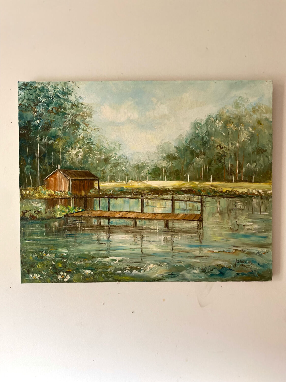 Vintage landscape oil on canvas