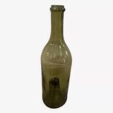 Bouteille ancienne verre verte forme libre