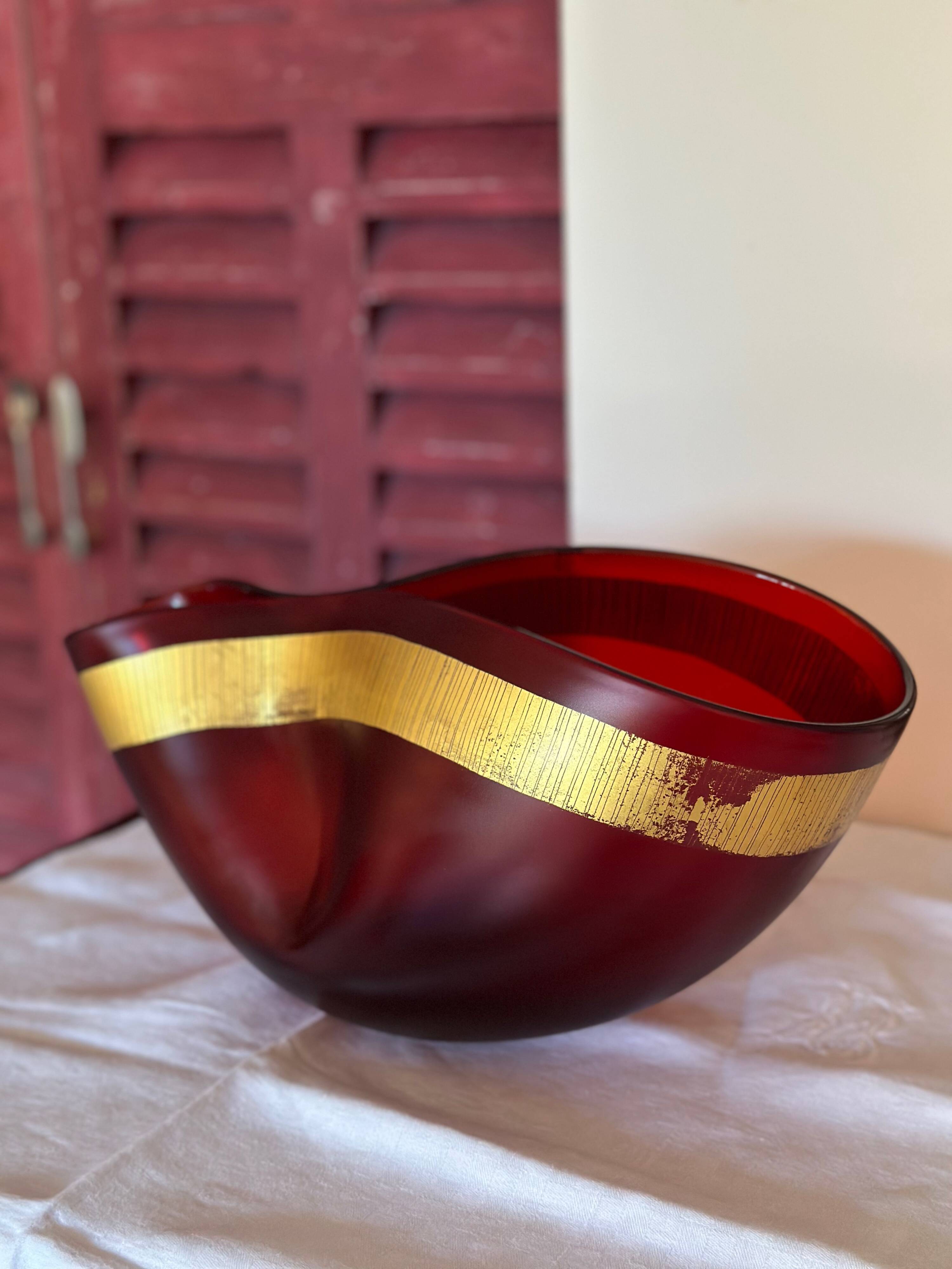 Sublime cup signed salviati murano, vintage model "pizzicati" 36 cm