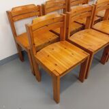 Set of 8 vintage Scandinavian chairs by Ilmari Tapiovaara for Asko in pine
