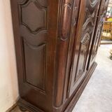 Alsatian wardrobe from the Louis XIII period in solid walnut.