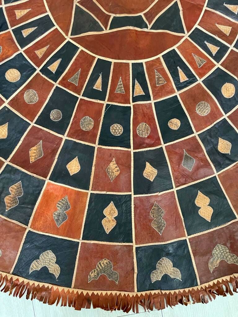 Tuareg carpet in snakeskin / goat leather