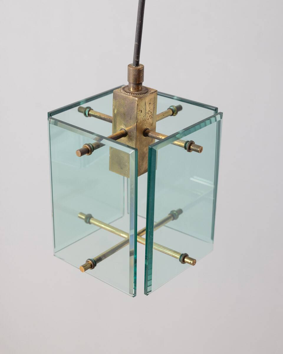 Lampadario vintage anni 60 in vetro design studio zeroquattro