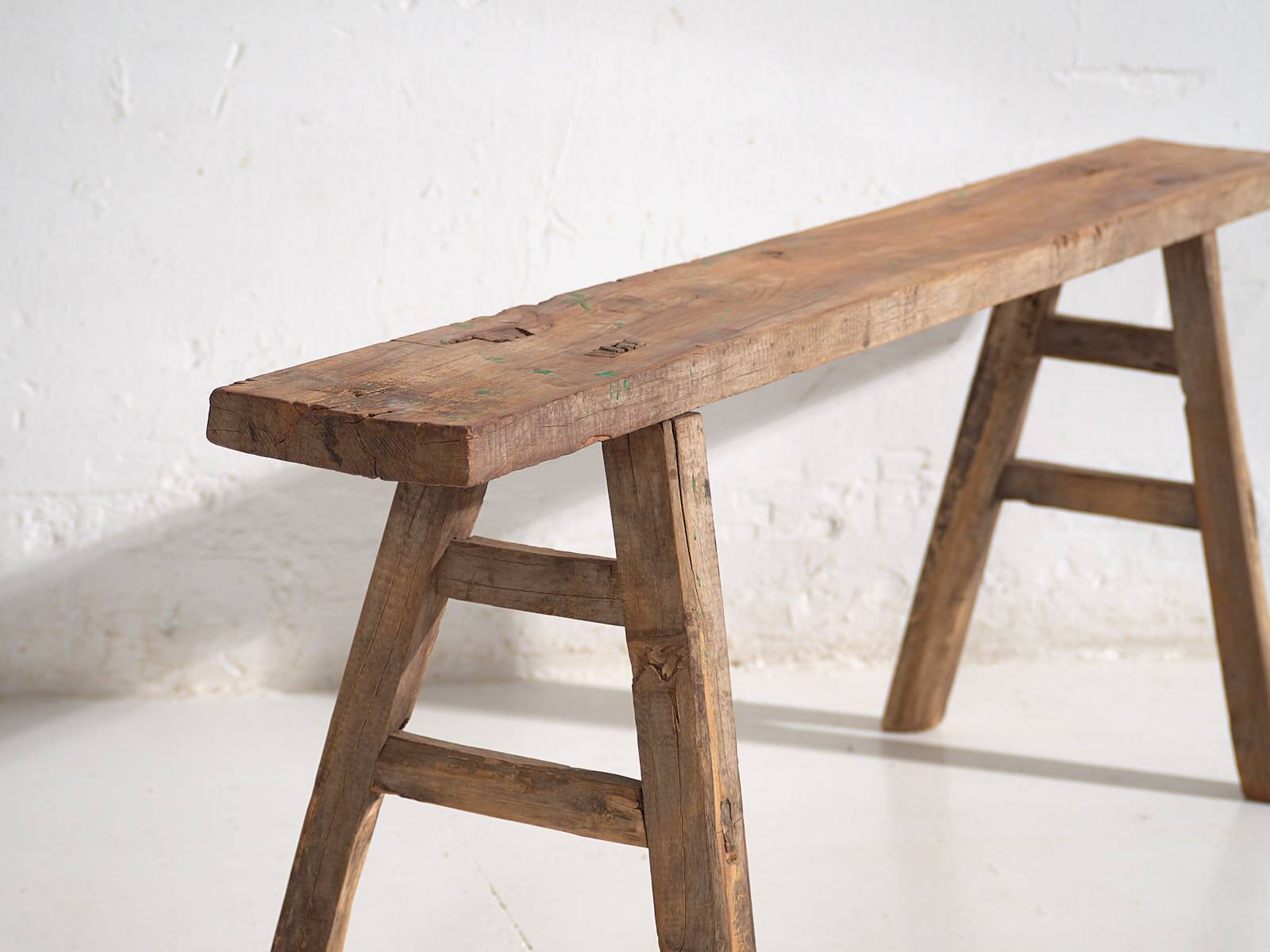 Antique solid wood bench (c.1870) #74