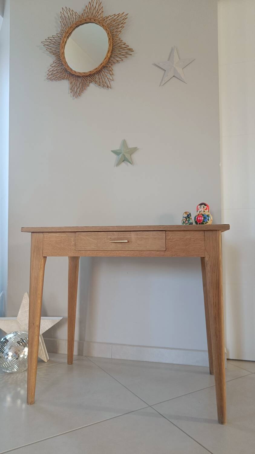 Raw wood desk, 1960s