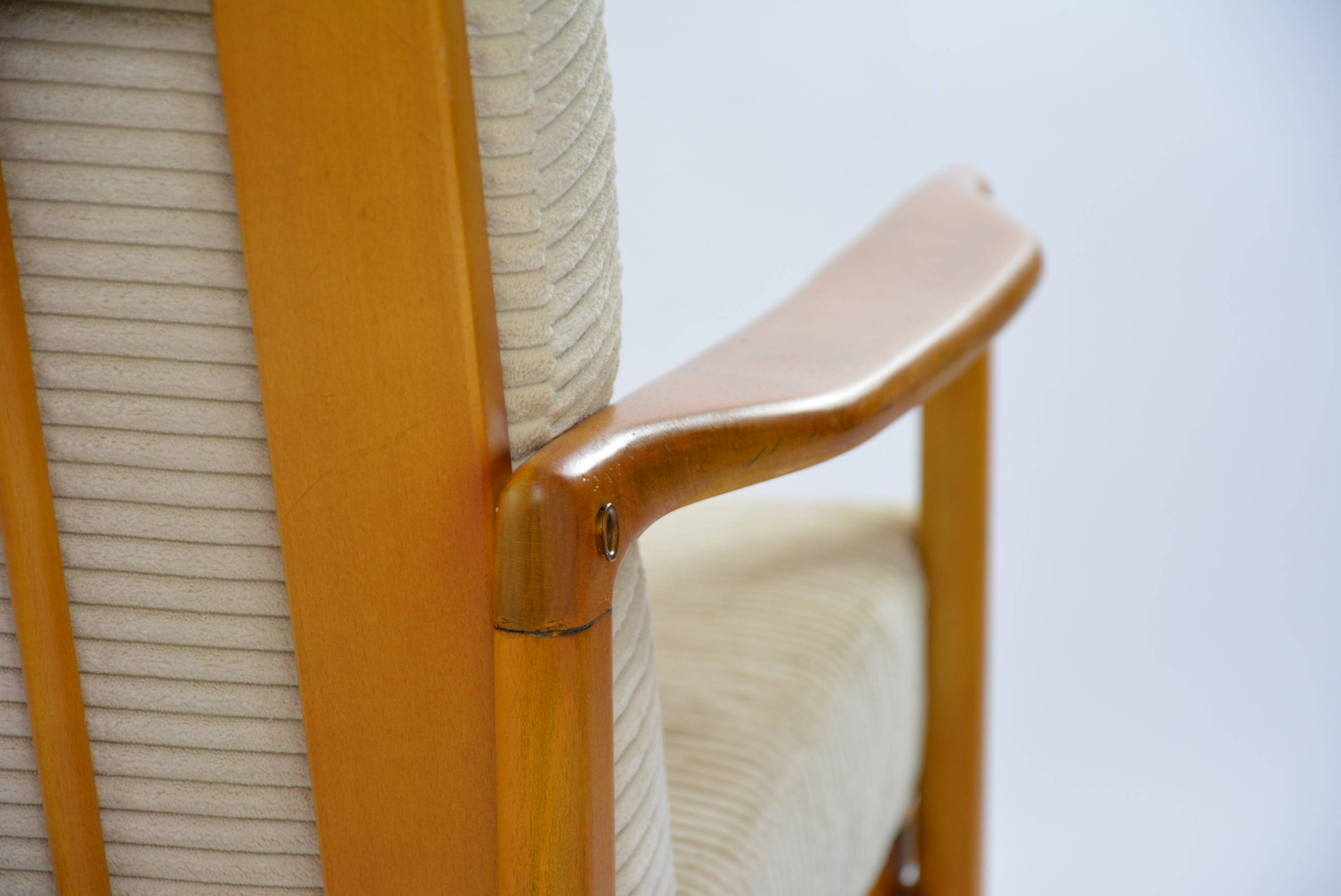 Cream corduroy 2-seater bench seat