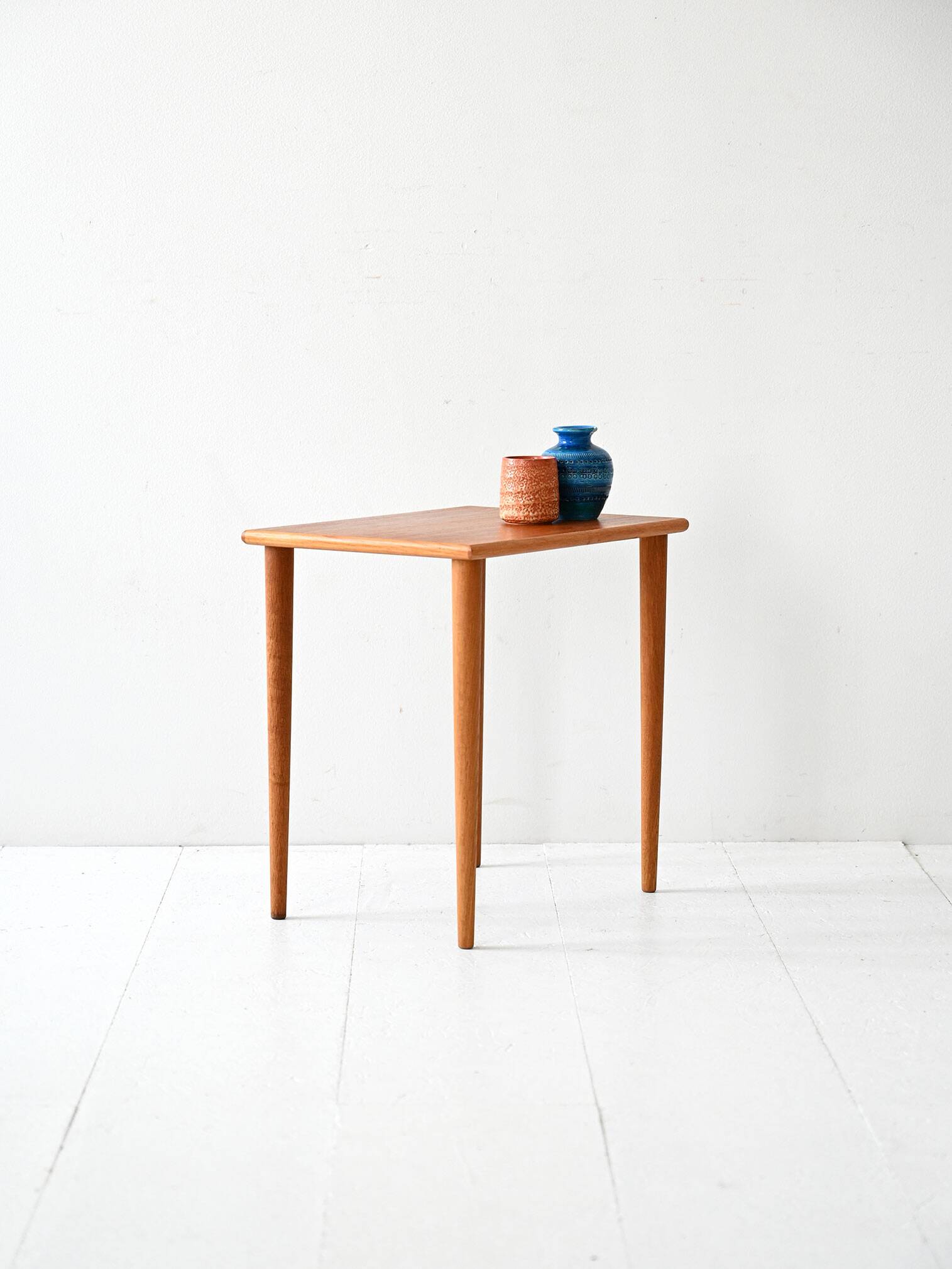 Small 1950s Scandinavian Coffee Table with Turned Legs