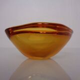 Amber Murano Glass Bowl, Italy, 1960s