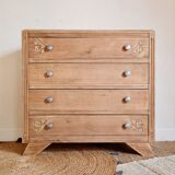 Raw Art Deco chest of drawers details compass feet