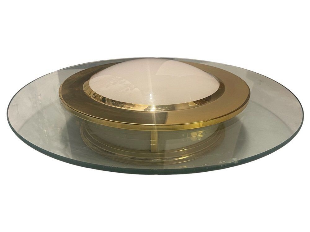 Glass brass flushmount