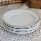 6 half porcelain Lunéville earthenware dessert plates with gold edging