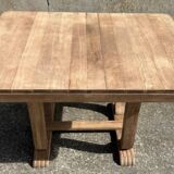 Dining table, 30s/40s, Art Deco, extendable, solid wood, extendable, lyre feet, legs