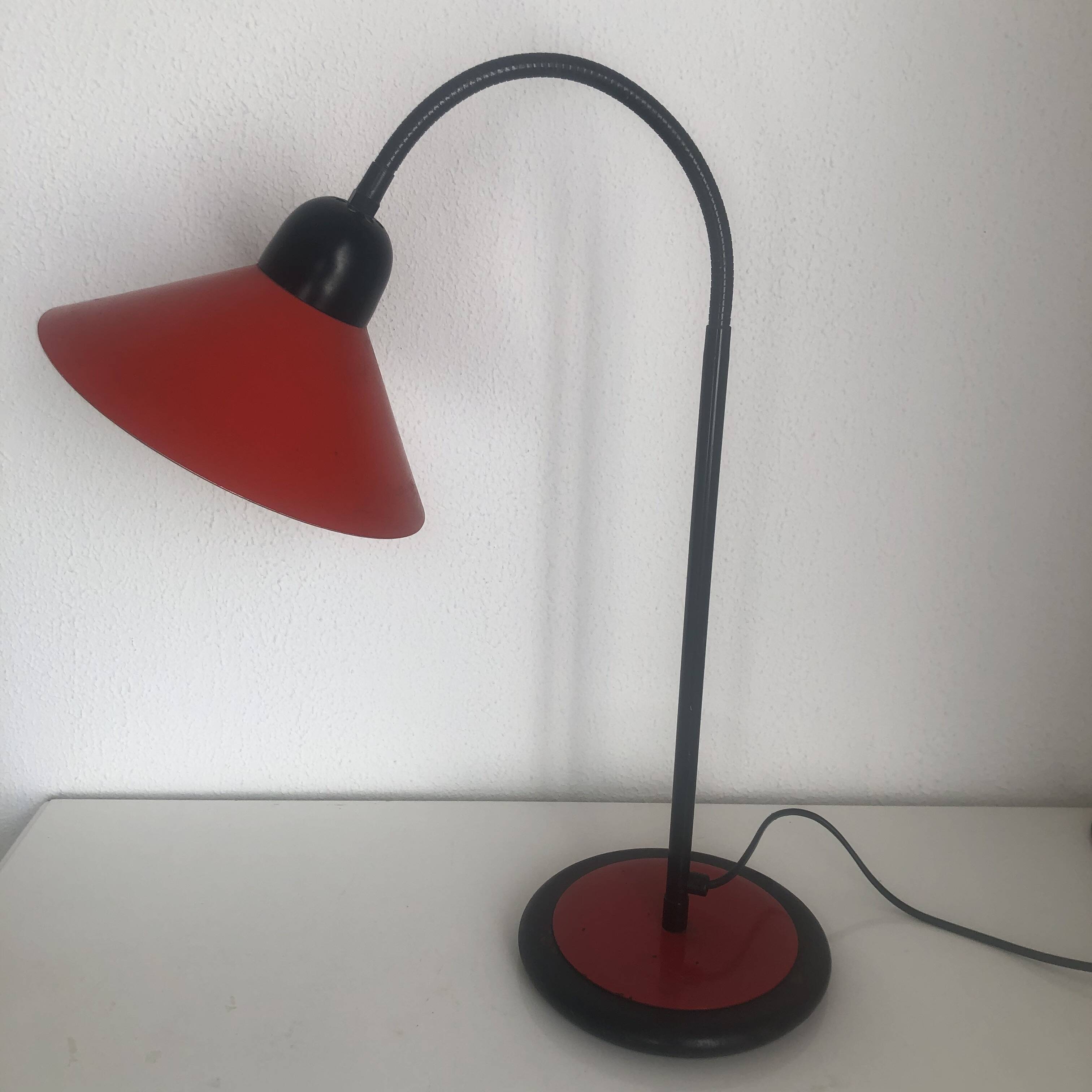 Vintage 1970s large Aluminor tomato desk lamp - 55 cm