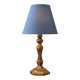 Vintage bedside lamp in gold metal – sculpted base and blue shade