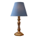 Vintage bedside lamp in gold metal – sculpted base and blue shade
