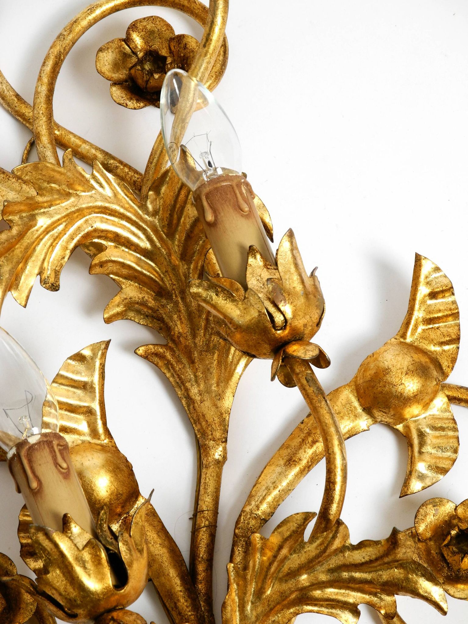 XL 1960s Italian gold-plated wall lamp with four sockets | heigh 80ccm