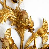 XL 1960s Italian gold-plated wall lamp with four sockets | heigh 80ccm