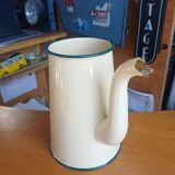 Vintage enamelled tin coffee pot / jug