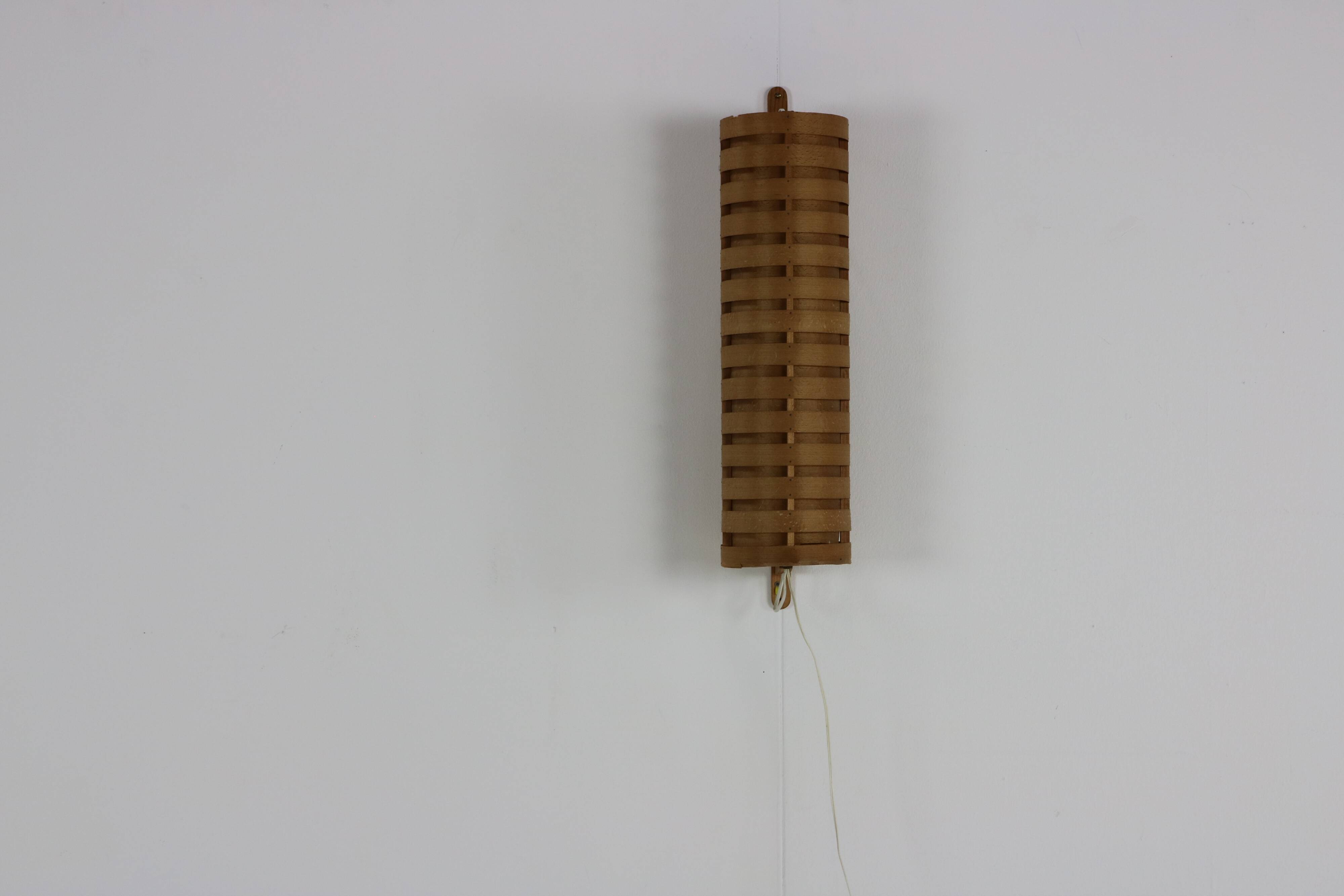 Swedish design pine veneer wall sonce by Hans Agne Jakobsson for Ellysett