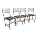 4 padded metal chairs
