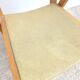 Vintage bridge armchair in beech and pale yellow faux leather from the 1960s.