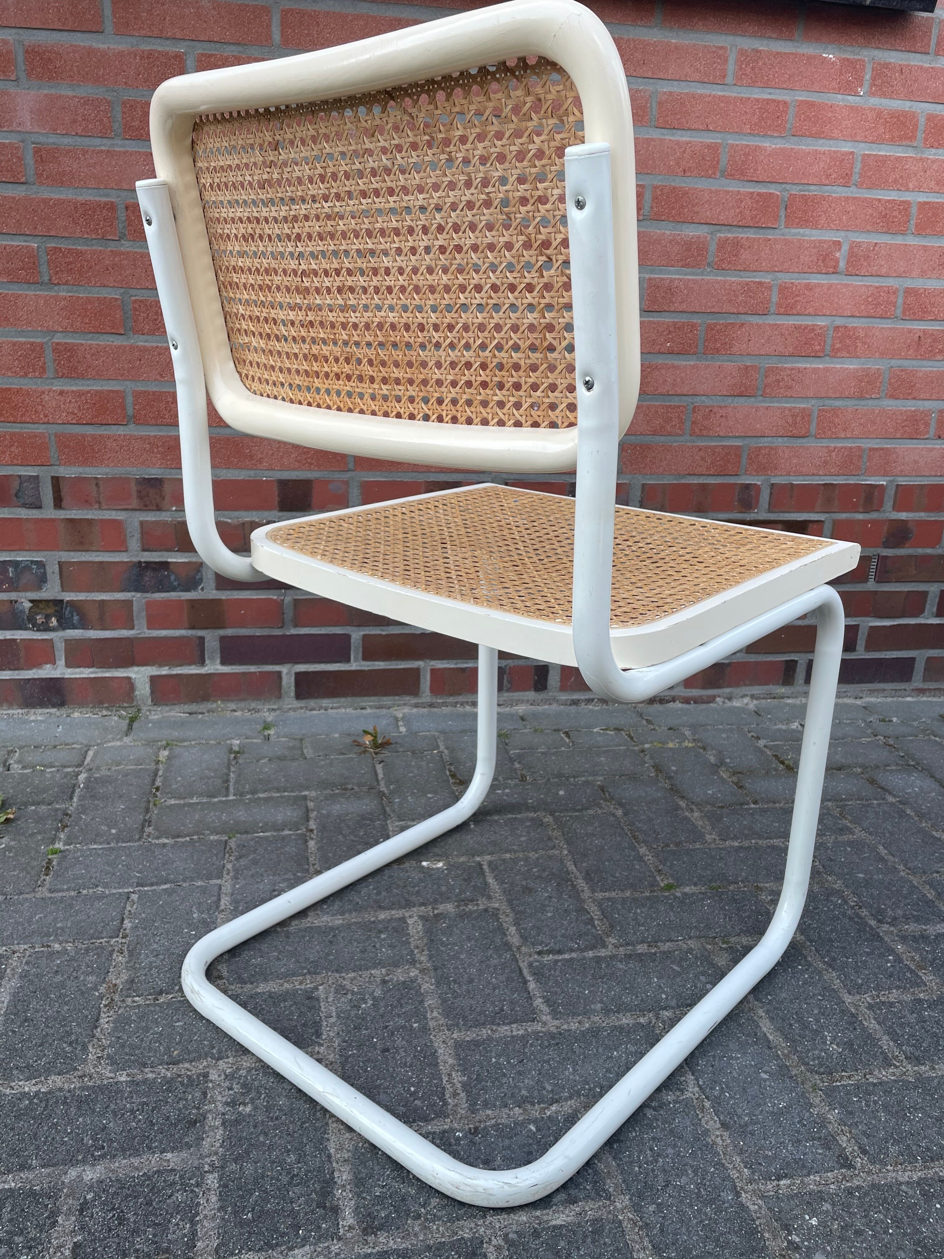 Cesca dining room chair designed by Marcel Breuer