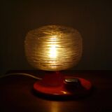 Hillebrand bedside lamp from the 1970s; glass, metal and plastic; mid-century, space age style