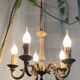 Lustre en bronze doré à 5 bras, époque XXeme