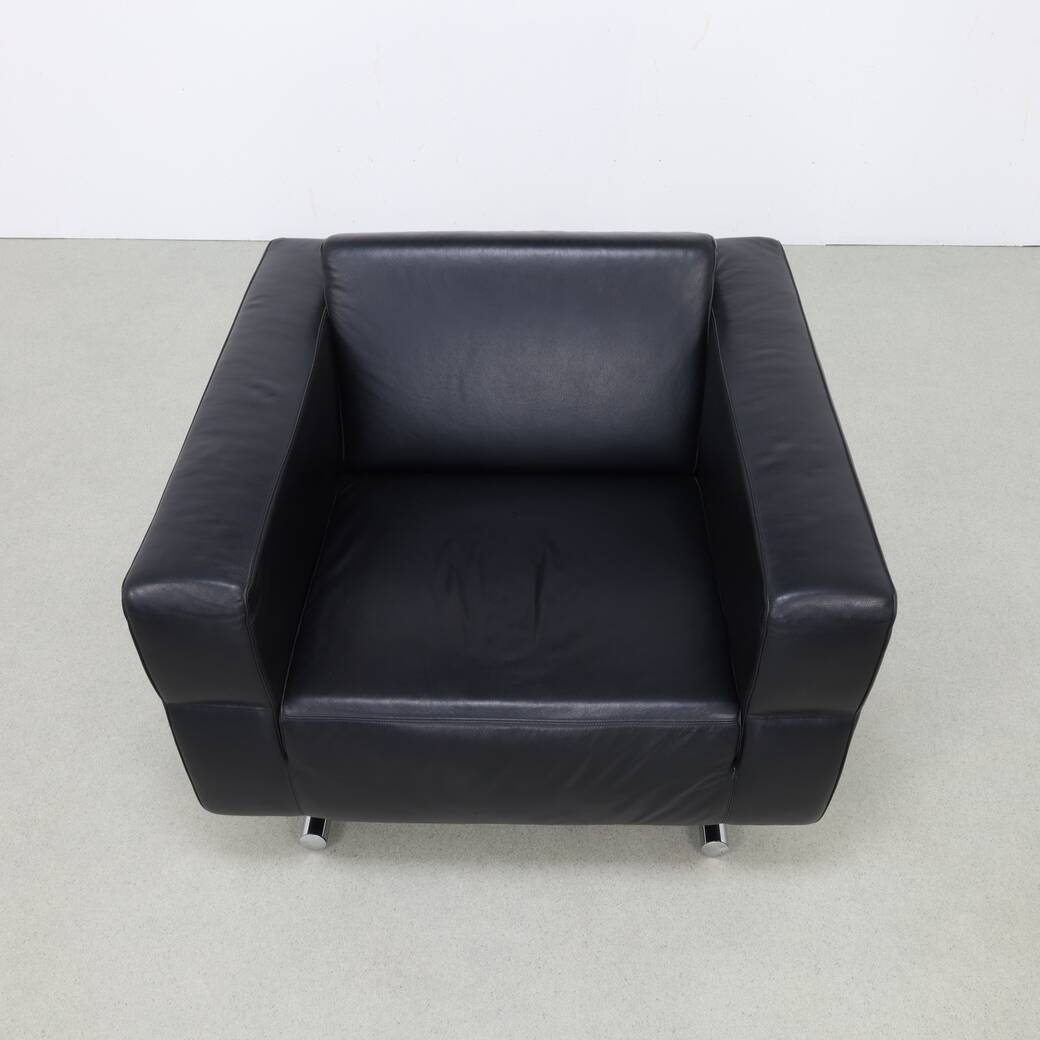 Lounge Chair in Leather and Chrome by Molinari, 1990s