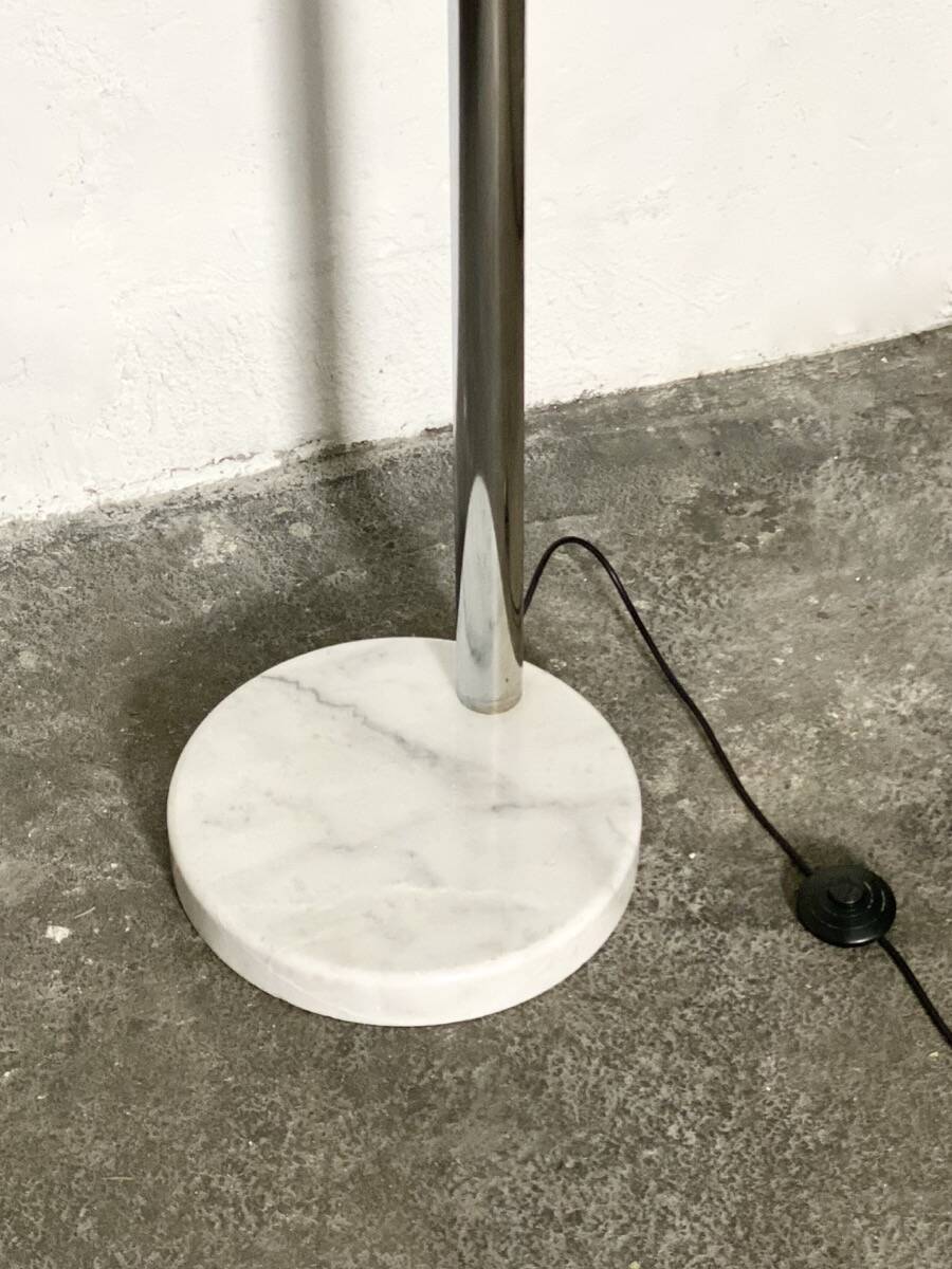 Space Age 5-arm floor lamp in chrome and marble, 1970-80