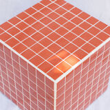 Cube terracotta side table 33 x 33 cm