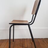 Brown formica chair with black structure