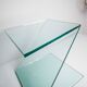 Z-shaped tempered glass side table