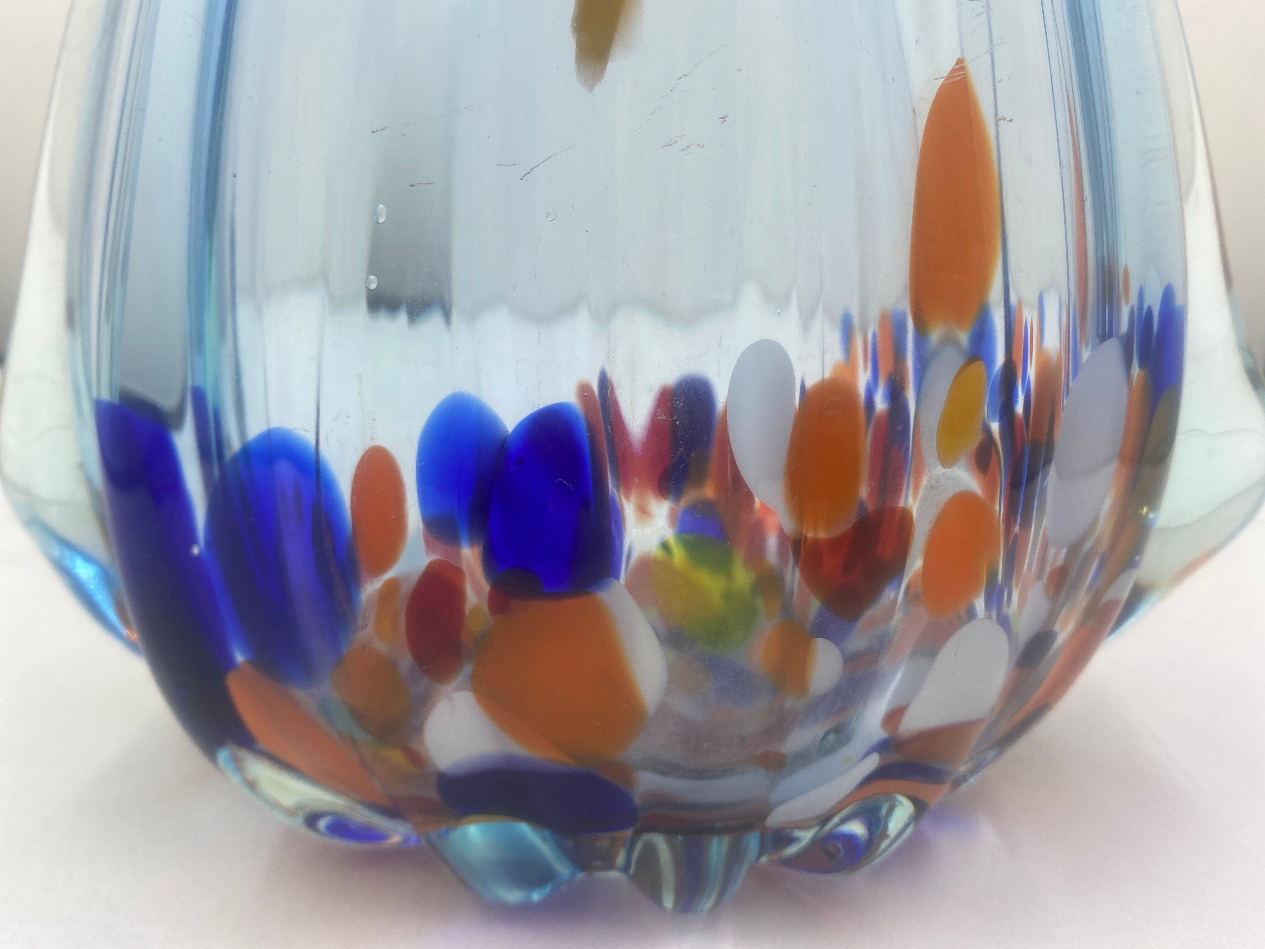 Blue glass vase