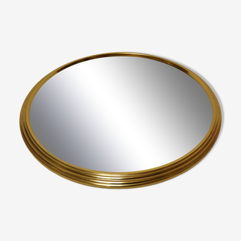 Brass top and vintage round mirror