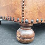 Vintage studded leather club sofa 50/60