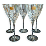 Descriptif pour lot de 5 grands verres à pied Cristal d’Arques – Modèle Cas