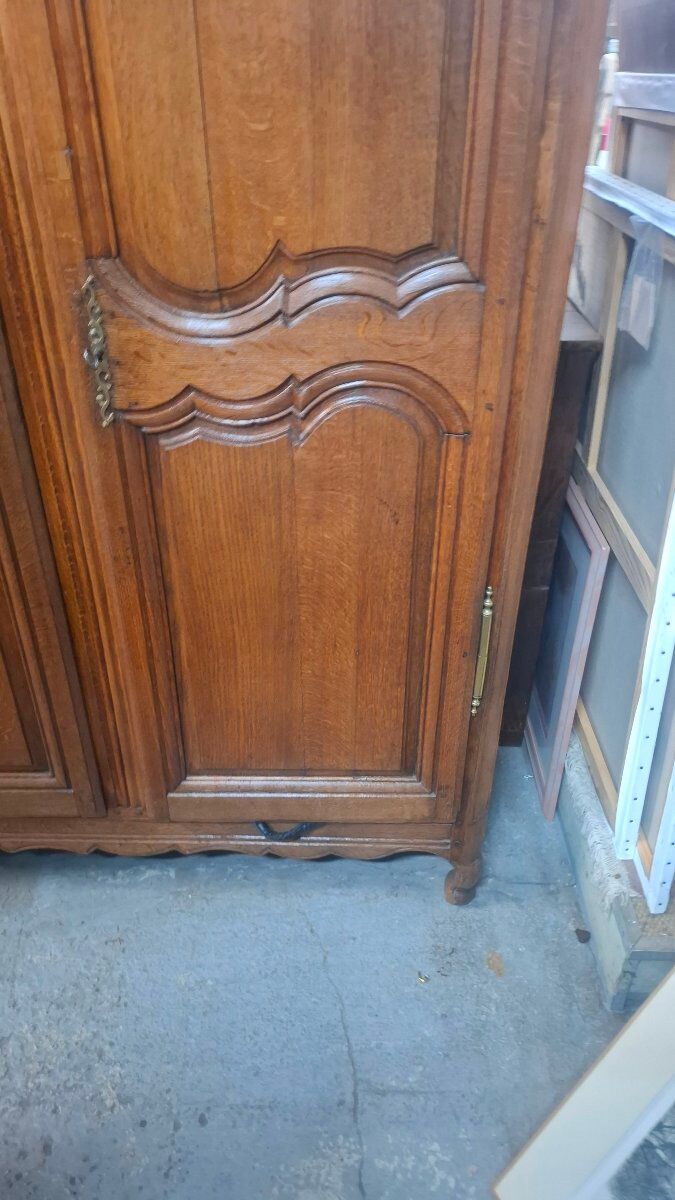 Solid oak wardrobe 19th century