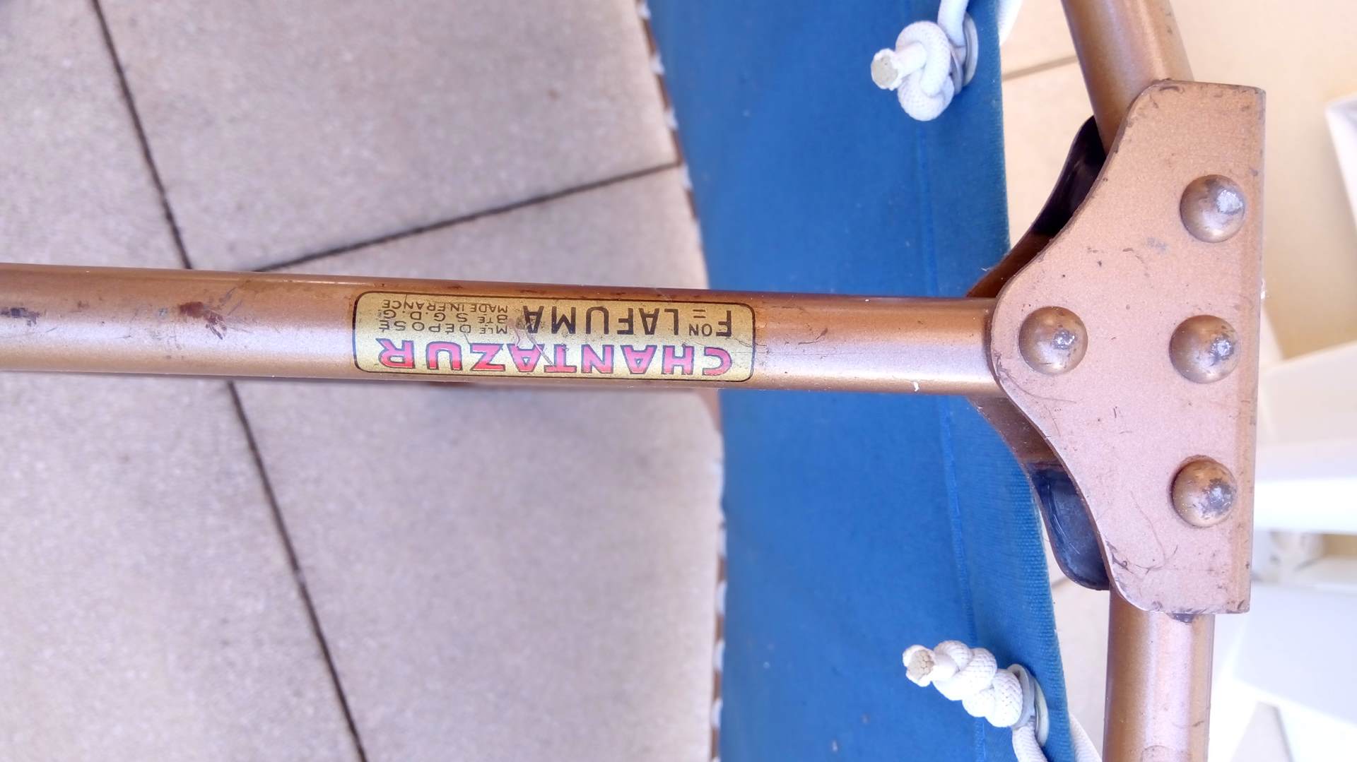 Transat relaxes folding lounge chair Lafuma Chantazur 60 vintage