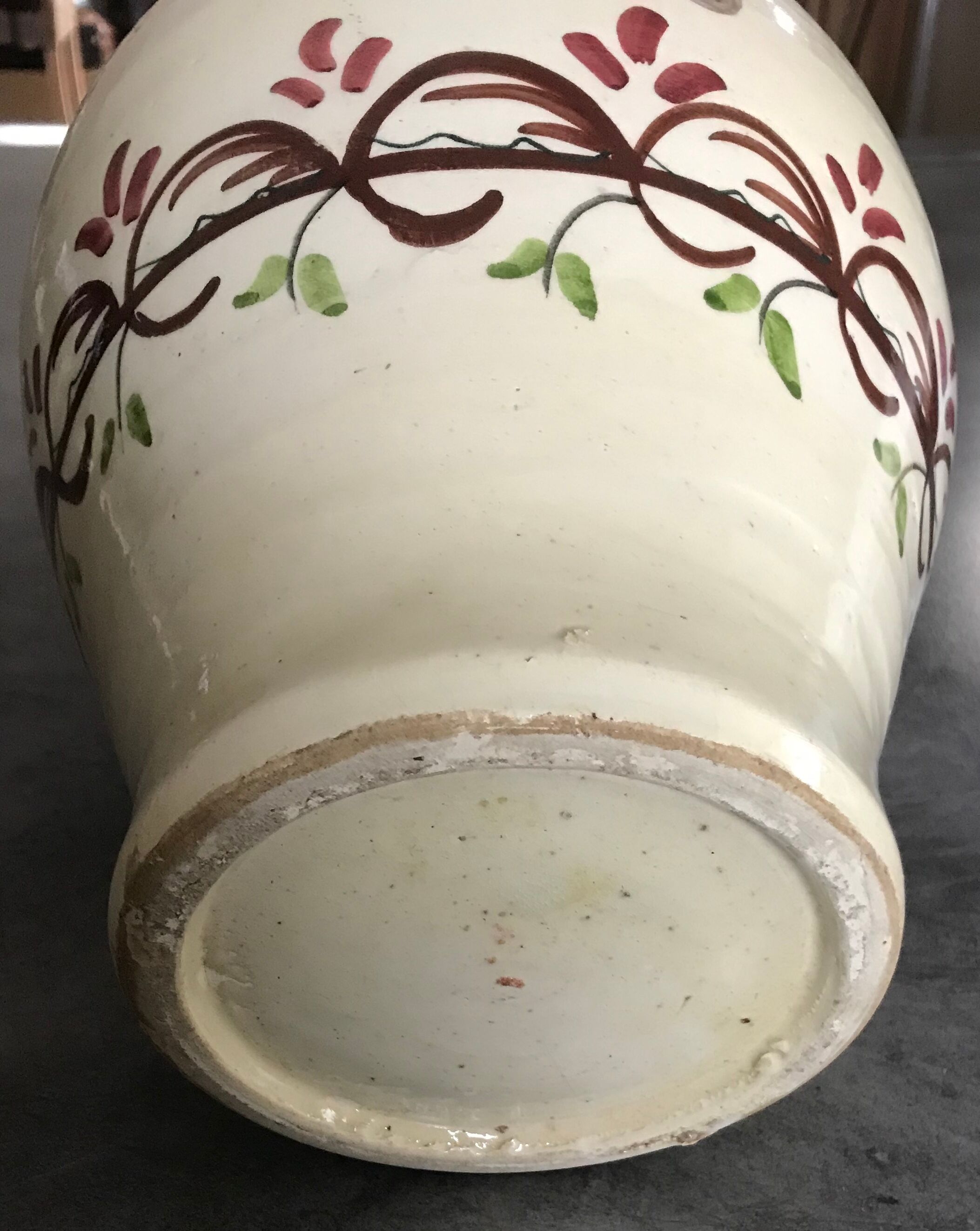 Gargoulette Cantir in ceramic with floral paint decoration