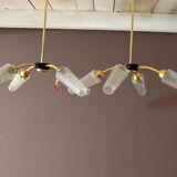 Golden vintage lustre - black metal 1960