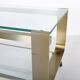 Vintage coffee table in gold metal and double glass top, 70s