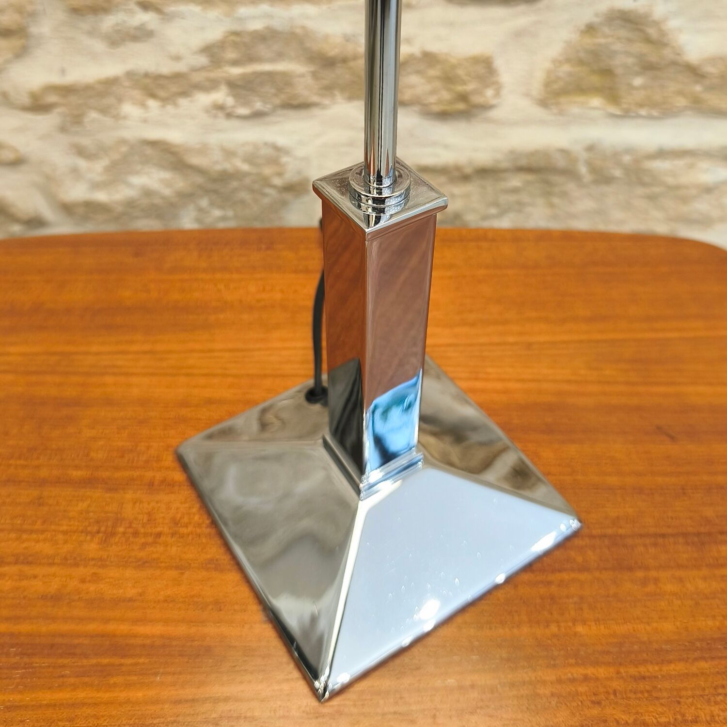 Chrome metal lamp, neoclassical