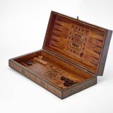 Game board with marquetry