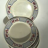 4 Flat plates Badonviller blue and dark red