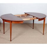 Round, extendable wooden dining table, 1960