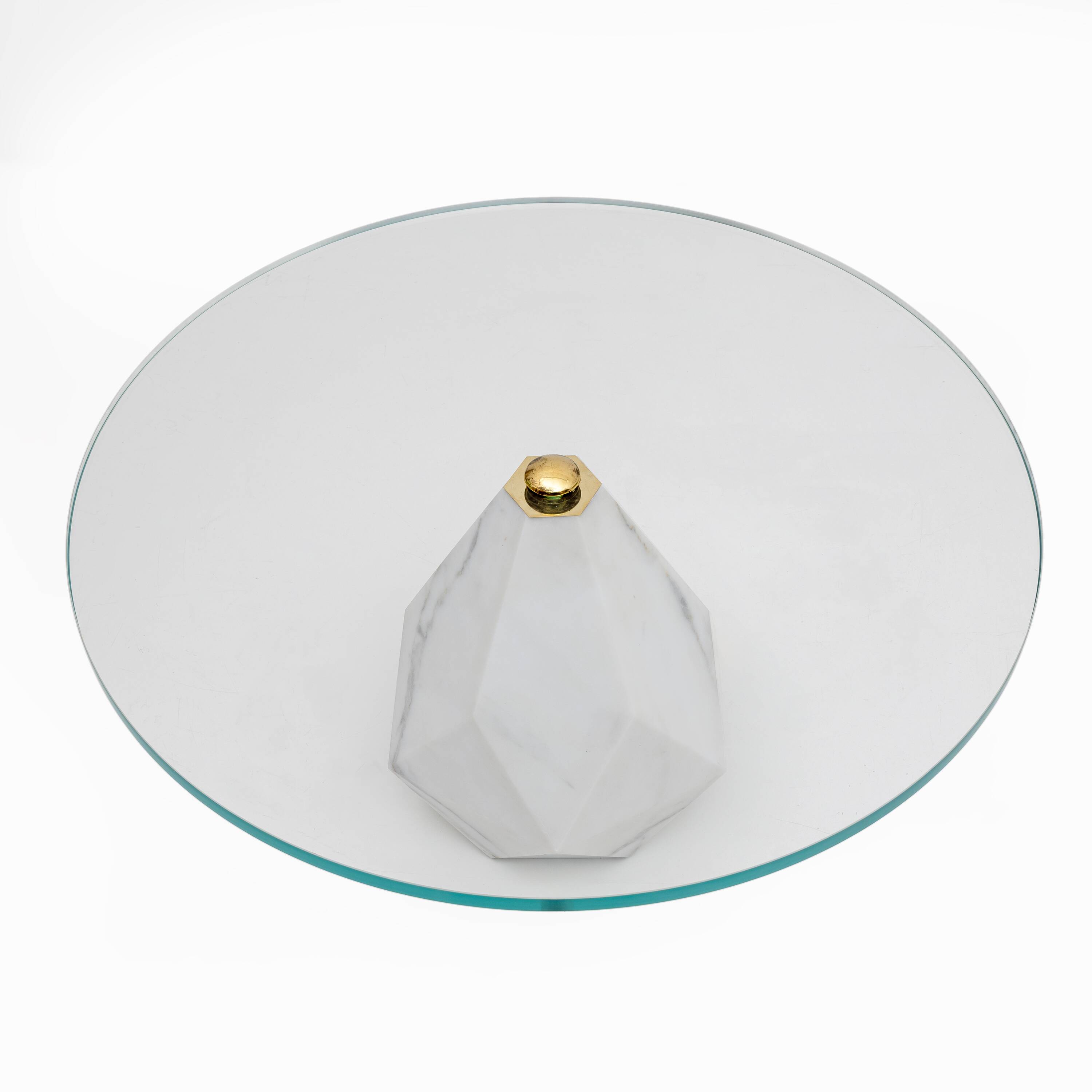 Mid Century Modern Italian Carrara Marble Coffee Table, 1970s, Two Availabl